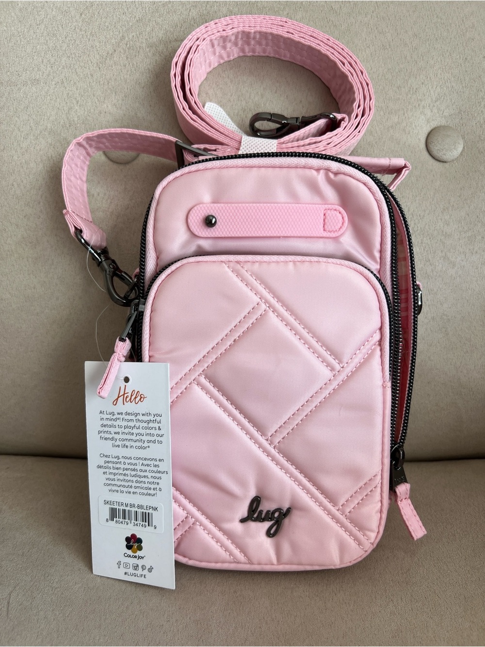NWT Lug Skeeter Mini Bridge Convertible Crossbody Bag in Bubble Pink🫧